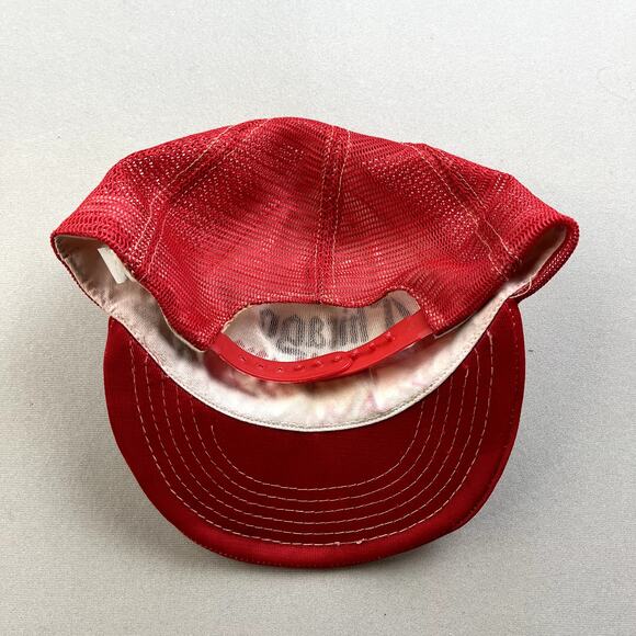 Vintage Chicago Tribune Hat Cap Snapback Trucker Red Newspaper Media USA 80s - Picture 4 of 6